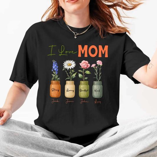 Personalized Mother's Day Shirt - Custom Name & Birth Year with Beautiful Flowers, Custom Choo