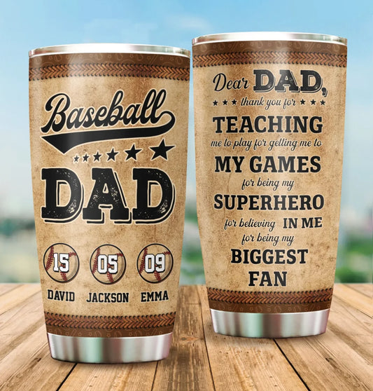 Personalized Basketball Dad And Child Thank You Custom Tumbler, Custom Choo
