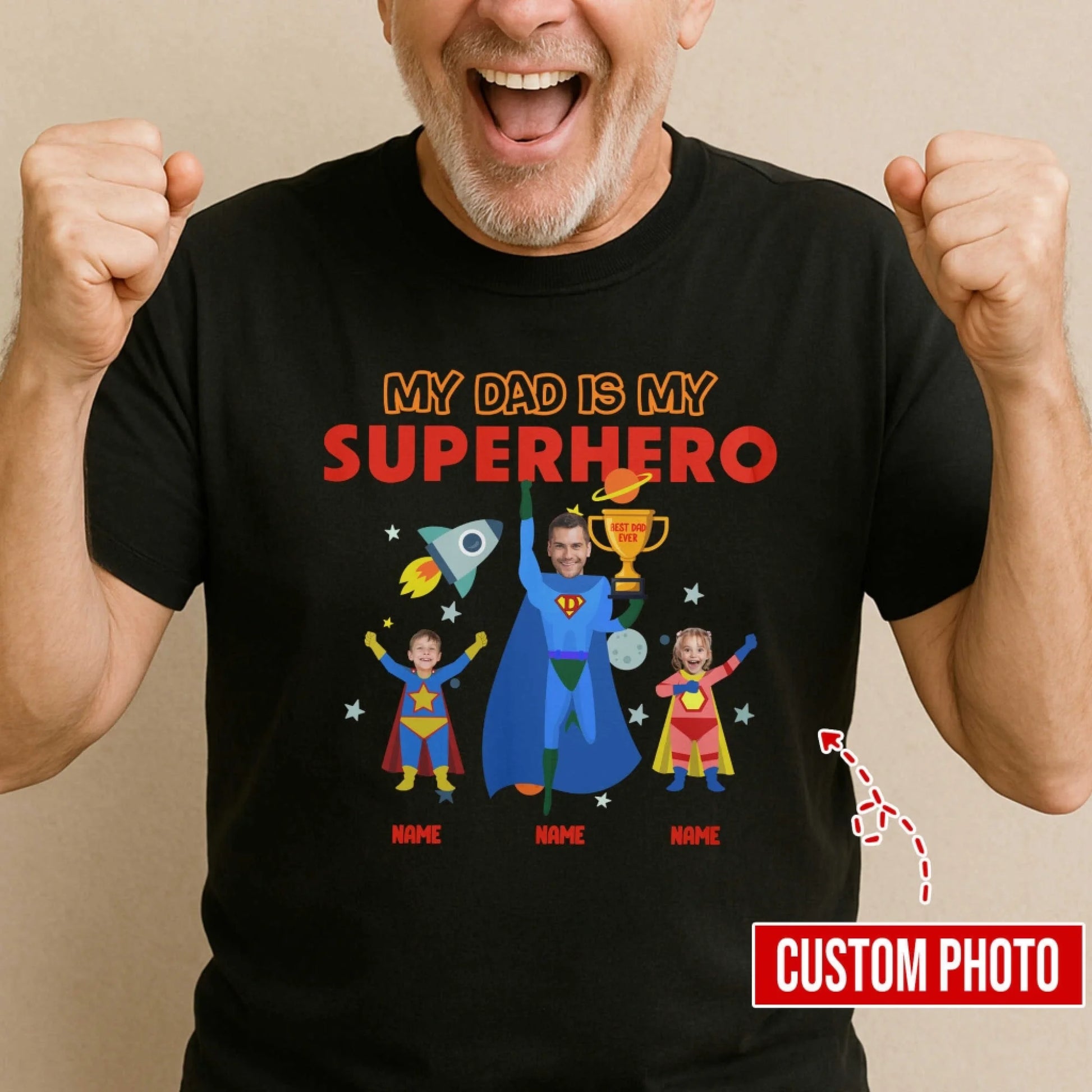 My Dad Is My Hero - Personalized Photo, Custom Choo