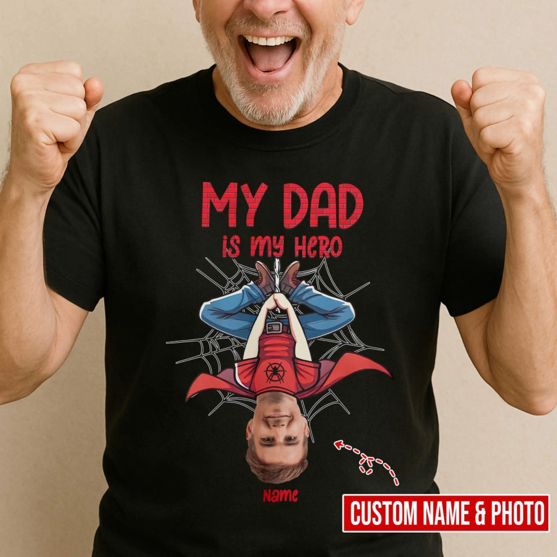 Funny Gifts For Dad - My Dad Is My Hero - Personalized Photo, Custom Choo
