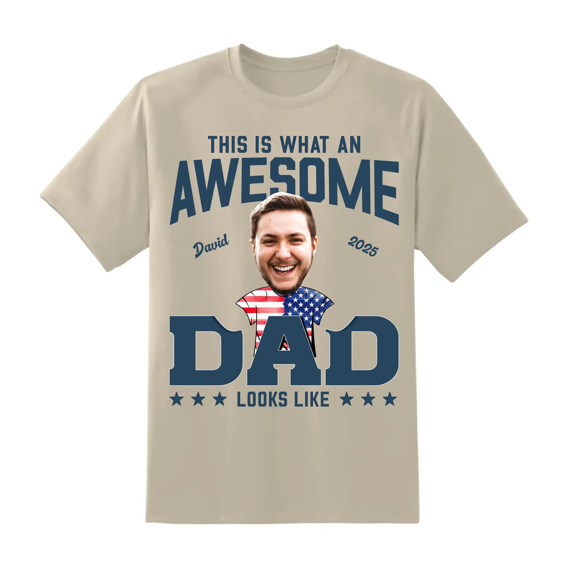 This Is What An Awesome Dad Looks Like, Personalized Photo Dad, Name & Date, Happy Father's Day Shirt, Custom Choo