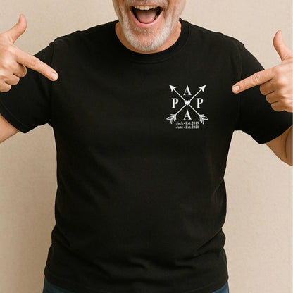 Dad's Edition: T-shirt with the child's name and year of birth, Happy Father's Day, Custom Choo