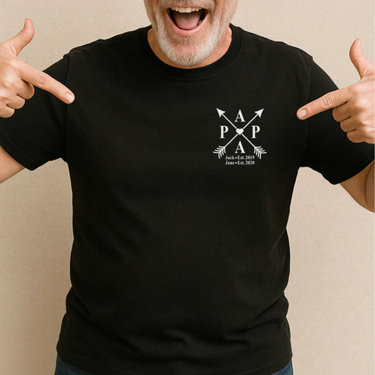 Dad's Edition: T-shirt with the child's name and year of birth, Happy Father's Day, Custom Choo