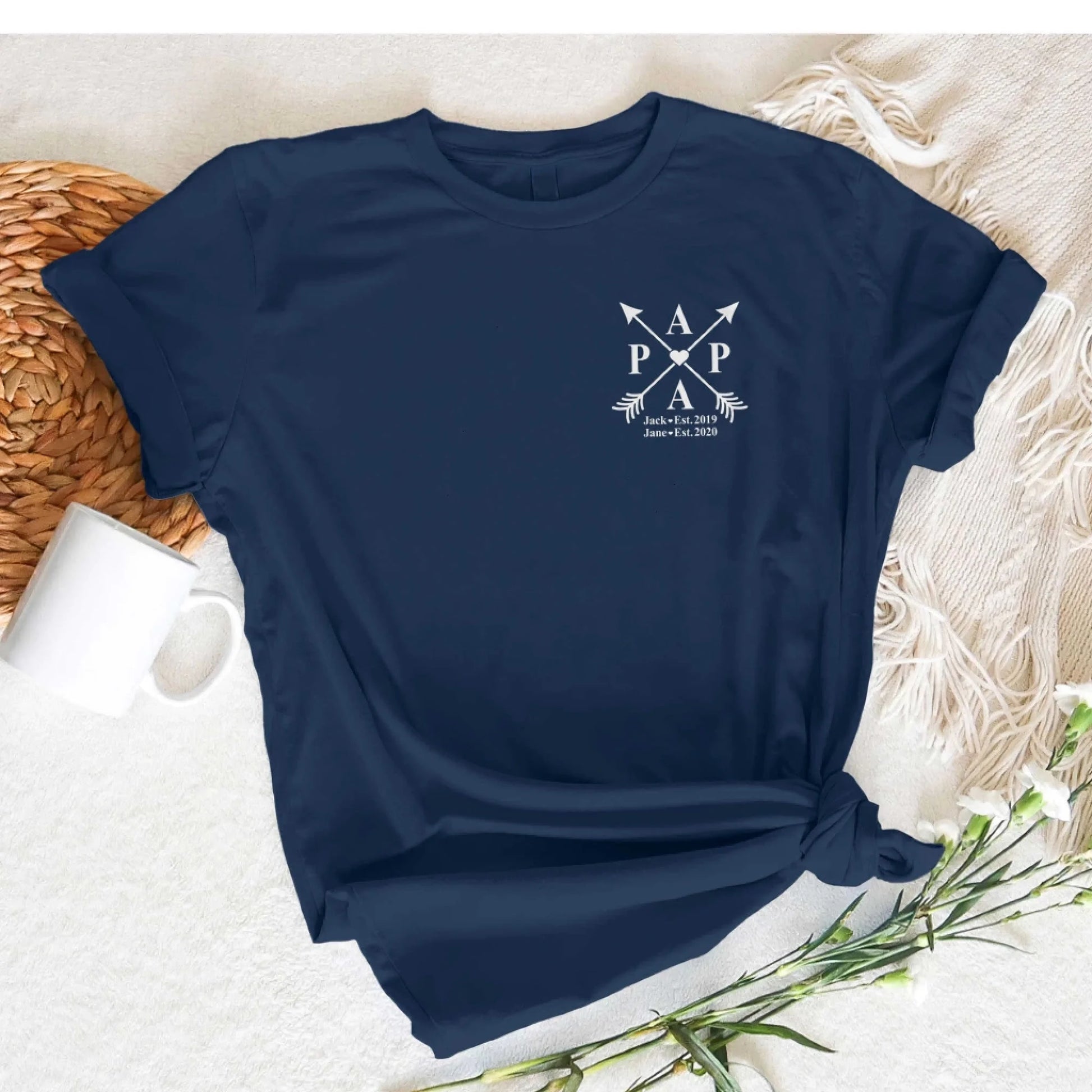 Dad's Edition: T-shirt with the child's name and year of birth, Happy Father's Day, Custom Choo