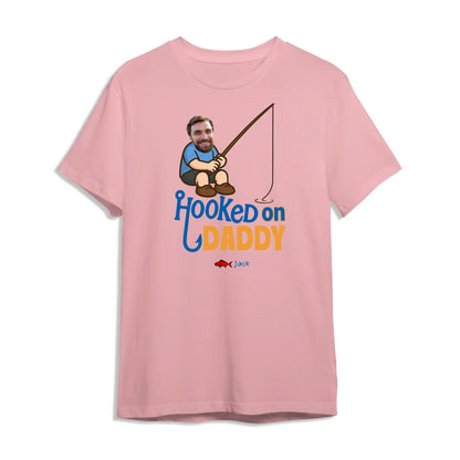 Hooked on Daddy - Personalized Fishing Dad Shirt, Custom Choo