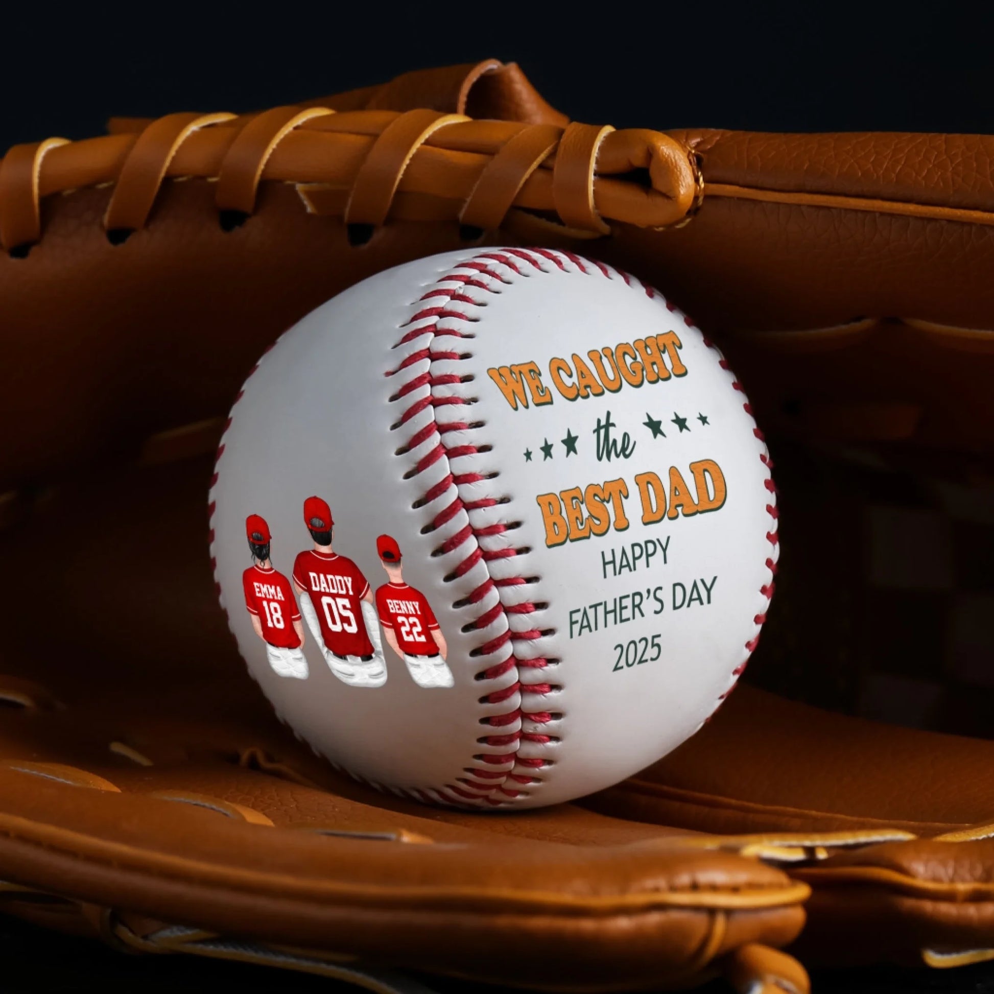 WE CAUGHT THE BEST DAD, HAPPY FATHER'S DAY 2025 BASEBALL, Custom Choo