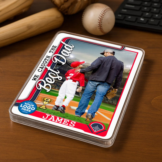 NO 1 DAD, WE CAUGHT THE BEST DAD, PERSONALIZED ACRYLIC PLAQUE, HAPPY FATHER'S DAY, Custom Choo