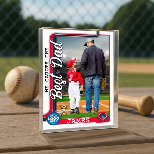 NO 1 DAD, WE CAUGHT THE BEST DAD, PERSONALIZED ACRYLIC PLAQUE, HAPPY FATHER'S DAY, Custom Choo