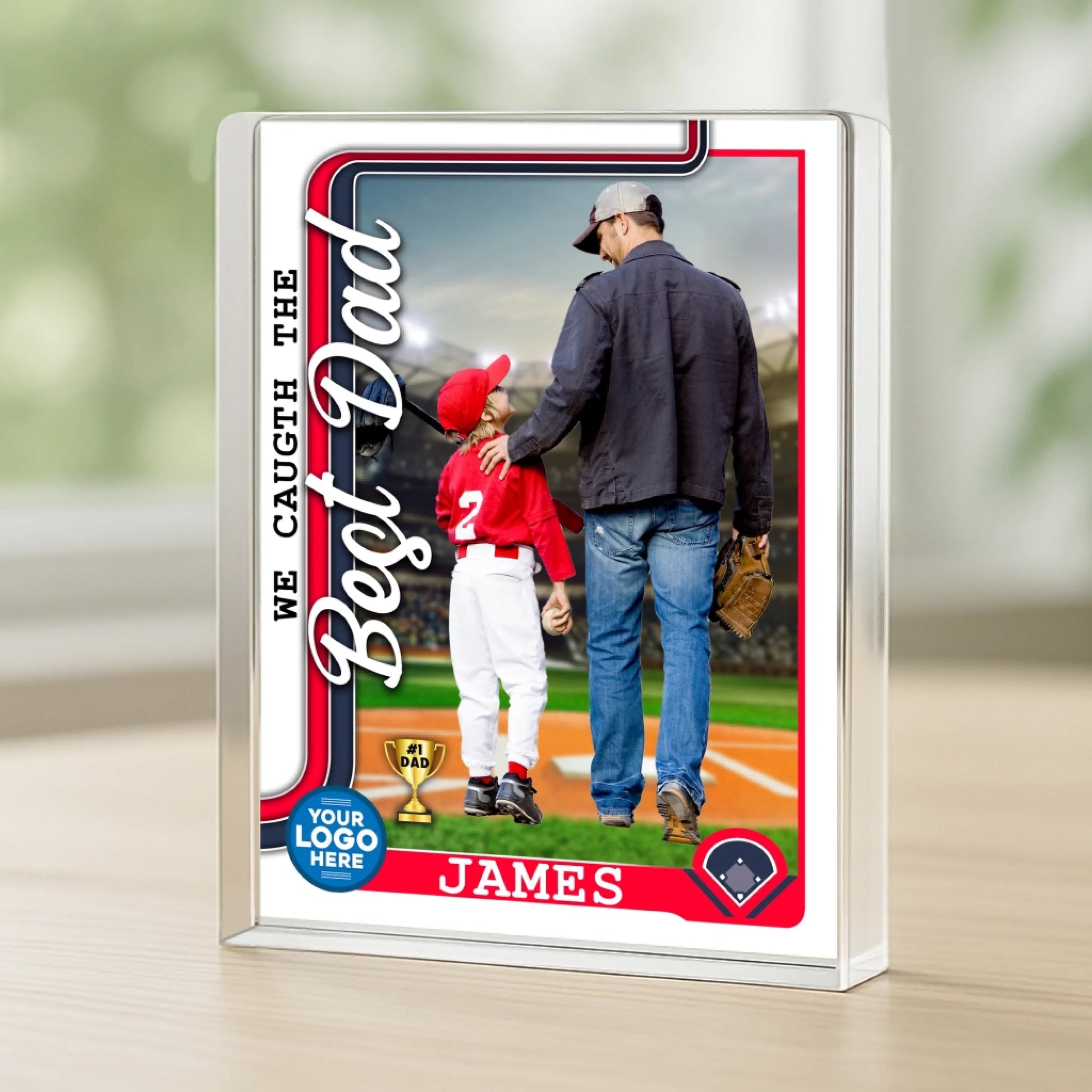 NO 1 DAD, WE CAUGHT THE BEST DAD, PERSONALIZED ACRYLIC PLAQUE, HAPPY FATHER'S DAY, Custom Choo