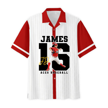 Personalized Baseball Hawaii Shirt, Custom Name, Baseball Team Gift, Baseball Player Shirt, Custom Choo