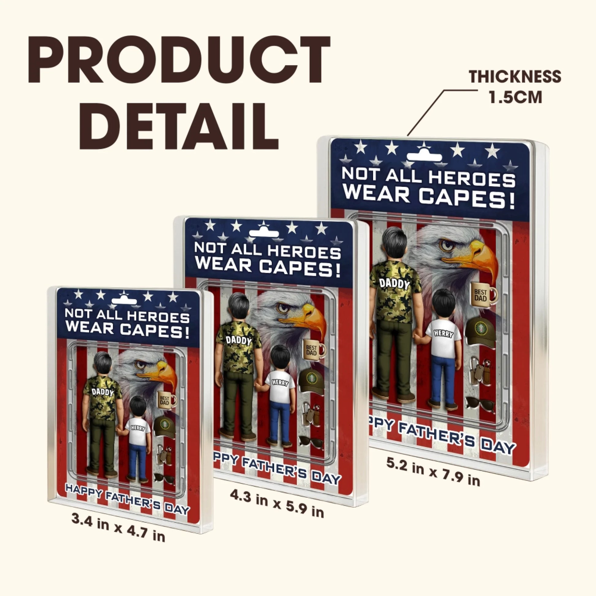 Not All Heroes Wear Capes, Personalized Acrylic Plaque, Happy Father's Day, Custom Choo
