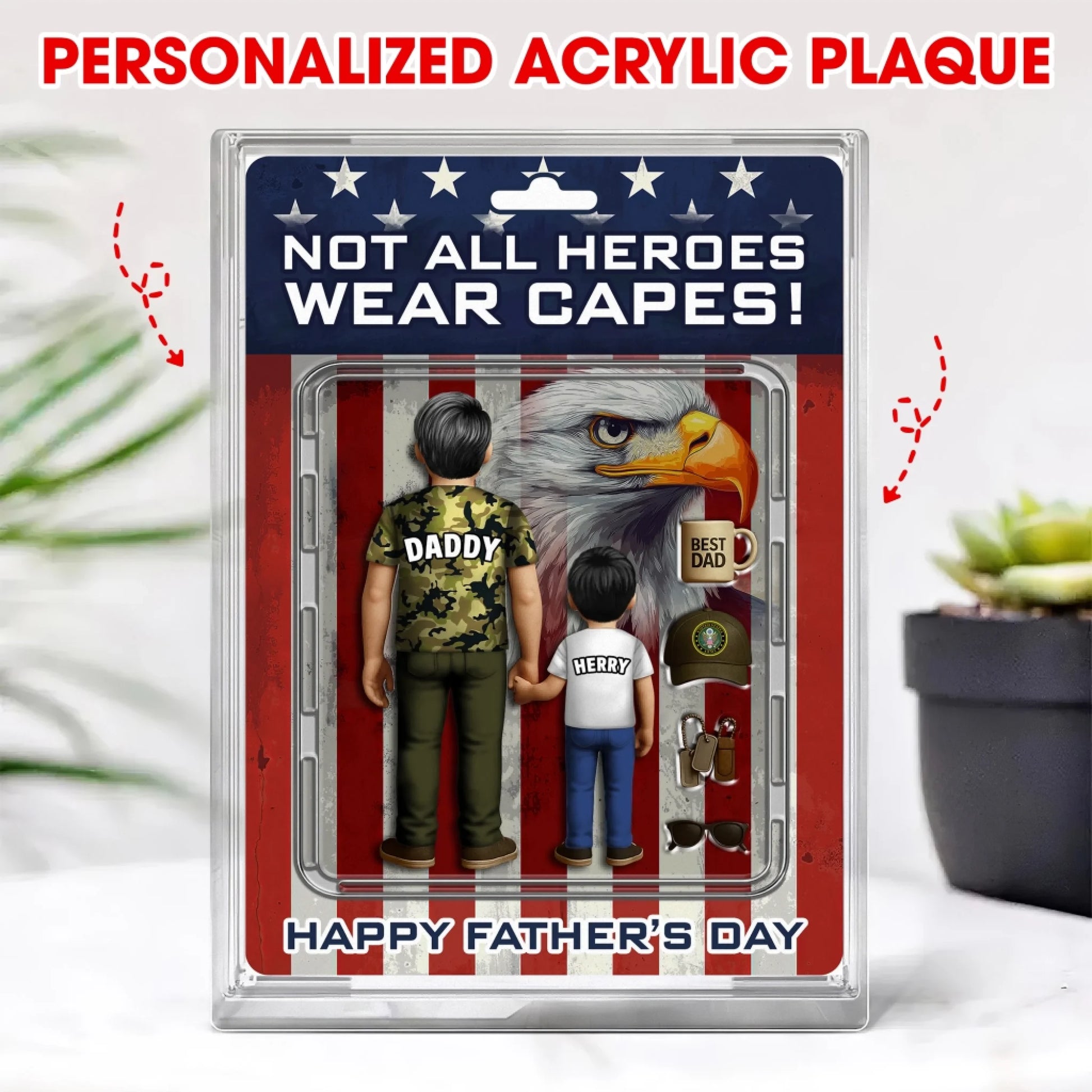 Not All Heroes Wear Capes, Personalized Acrylic Plaque, Happy Father's Day, Custom Choo
