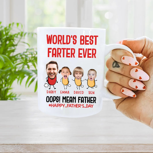 PERSONALIZED MUG, WORLD'S BEST FARTER EVER, HAPPY FATHER'S DAY - Custom Choo