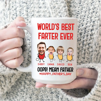 PERSONALIZED MUG, WORLD'S BEST FARTER EVER, HAPPY FATHER'S DAY - Custom Choo