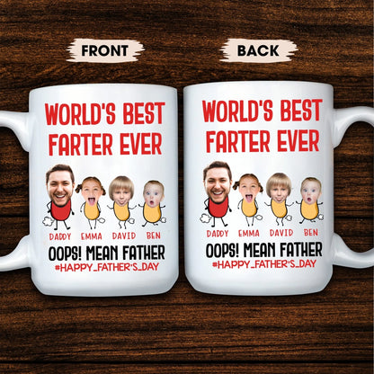 PERSONALIZED MUG, WORLD'S BEST FARTER EVER, HAPPY FATHER'S DAY - Custom Choo