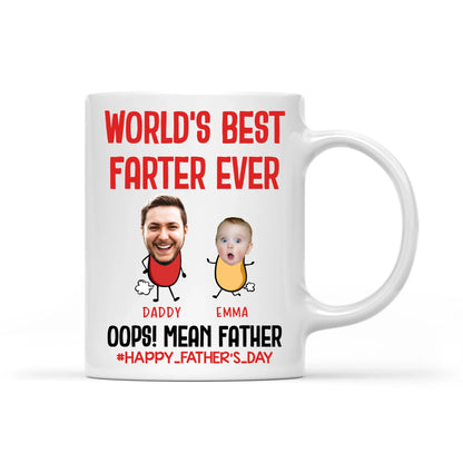 PERSONALIZED MUG, WORLD'S BEST FARTER EVER, HAPPY FATHER'S DAY - Custom Choo