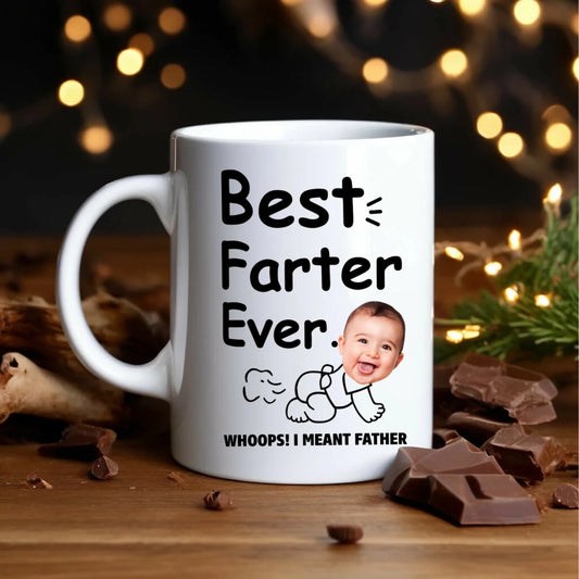 BEST FARTER EVER - WHOOPS! I MEANT FATHER, PERSONALIZED PHOTO MUG - Custom Choo