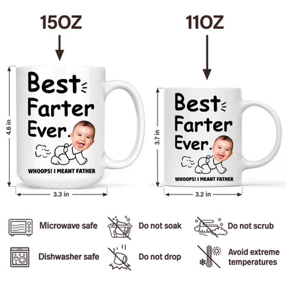 BEST FARTER EVER - WHOOPS! I MEANT FATHER, PERSONALIZED PHOTO MUG - Custom Choo