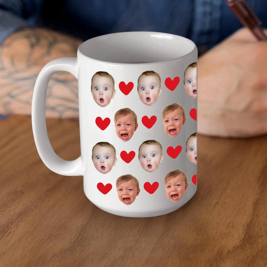 Baby Face Mug, Personalized Face Mug, Your Dogs Face Mug, Your Husband's Face Mug, Father's Day Gift - Custom Choo