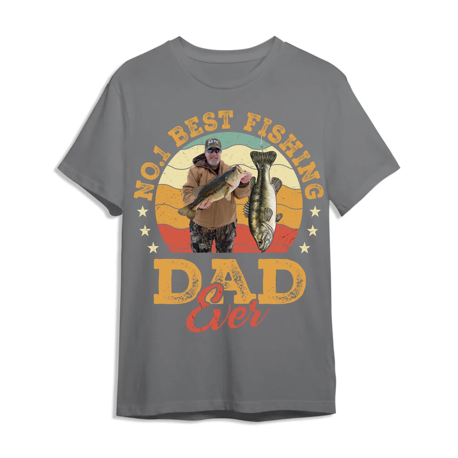 No.1 Best Fishing Dad Ever, Personalized Dad Photo and Choose Fish - Custom Choo