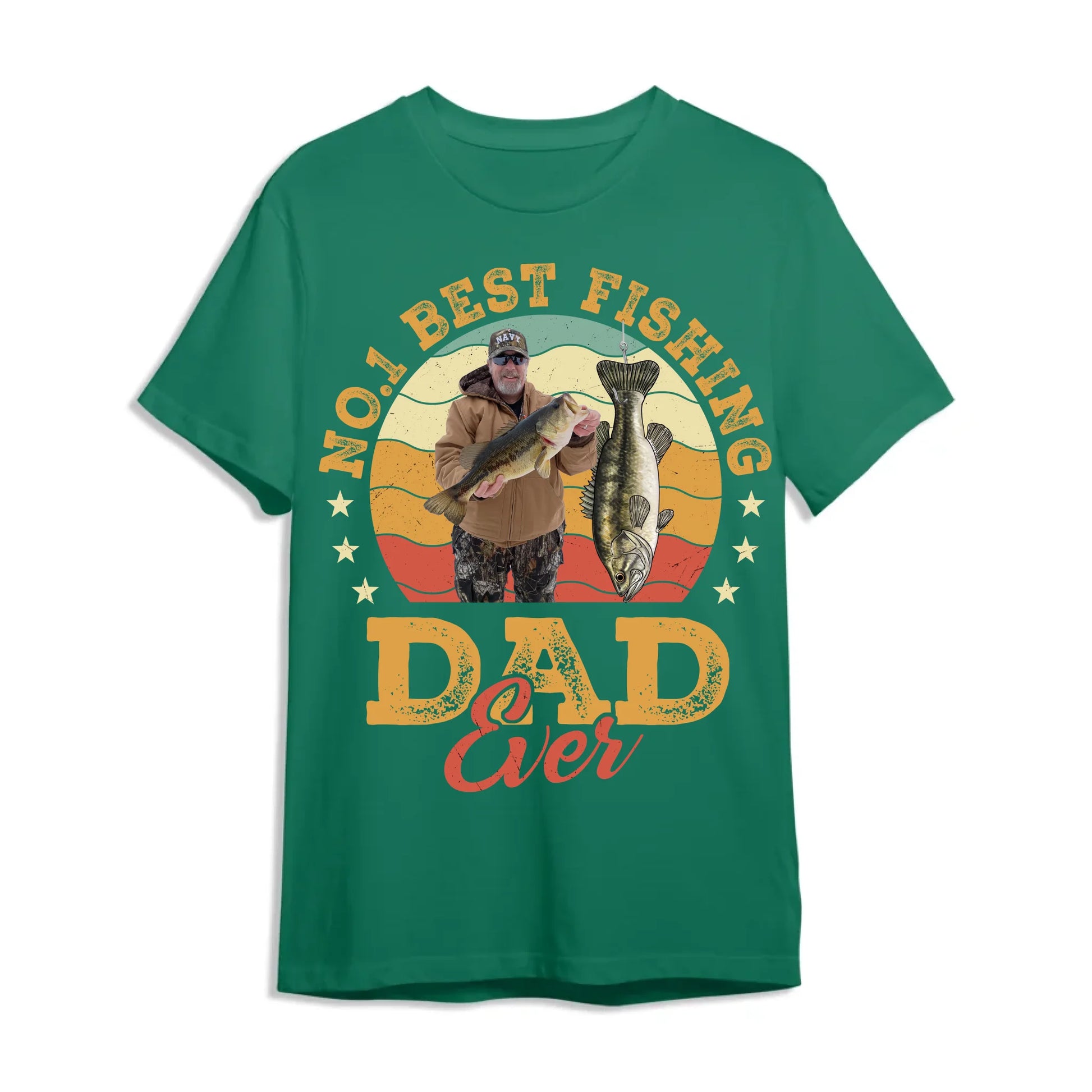 No.1 Best Fishing Dad Ever, Personalized Dad Photo and Choose Fish - Custom Choo