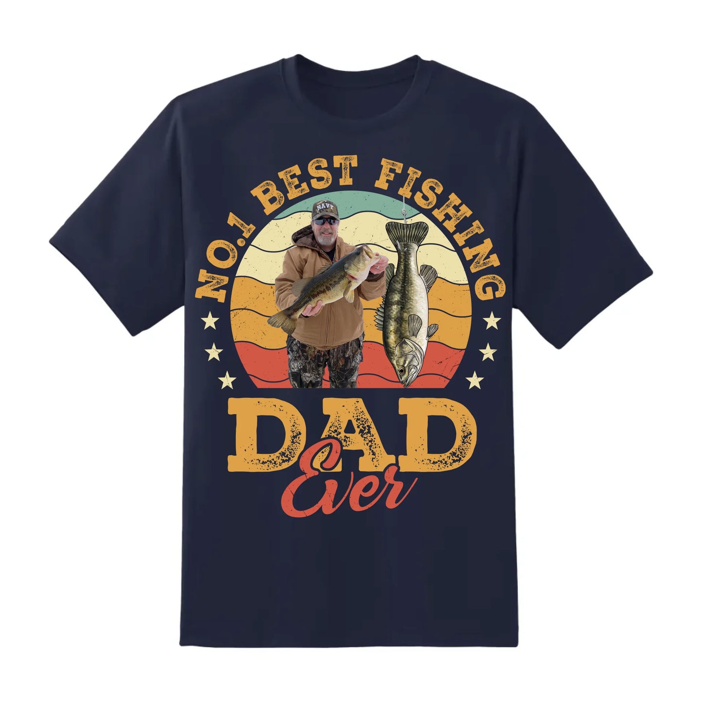 No.1 Best Fishing Dad Ever, Personalized Dad Photo and Choose Fish - Custom Choo