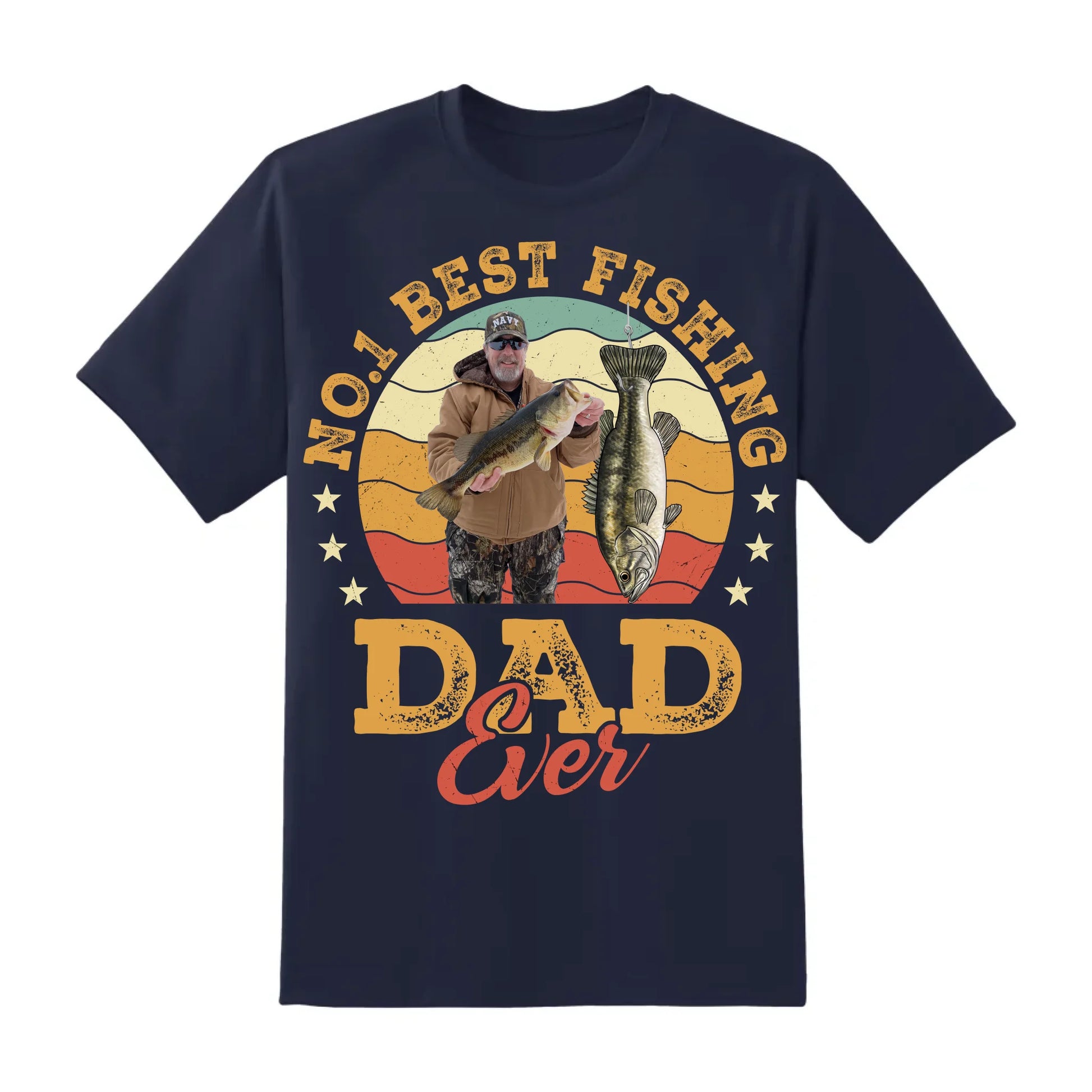 No.1 Best Fishing Dad Ever, Personalized Dad Photo and Choose Fish - Custom Choo
