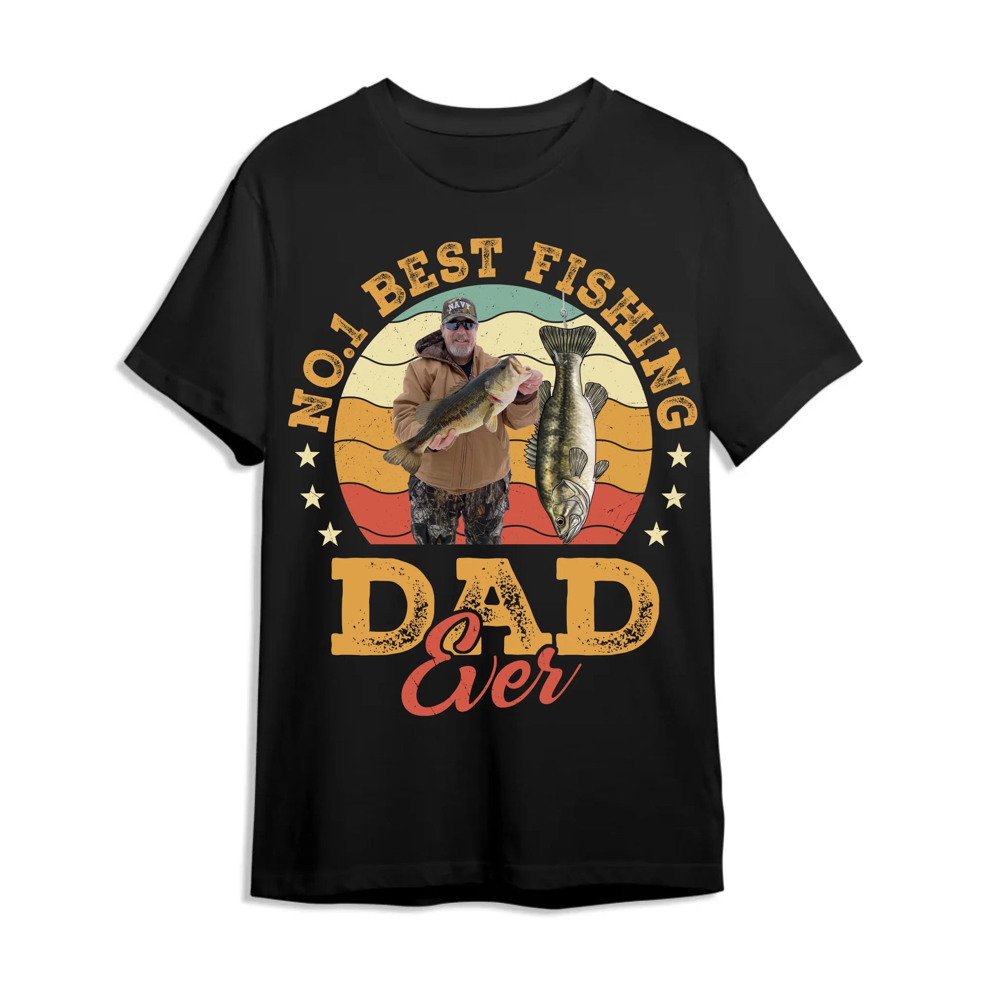 No.1 Best Fishing Dad Ever, Personalized Dad Photo and Choose Fish - Custom Choo
