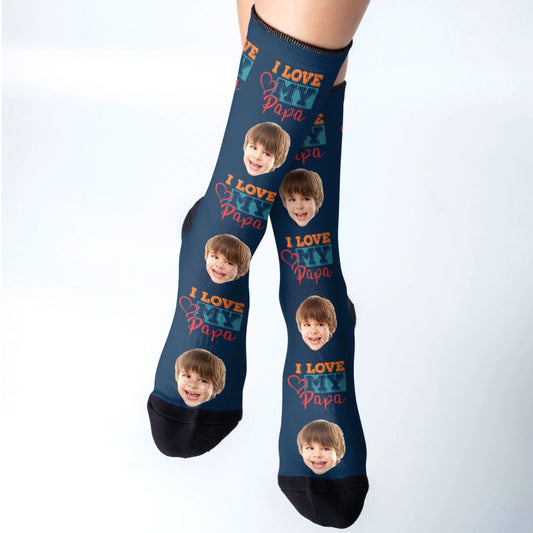 Personalized Face Socks, Funny Gift For Dad, Custom Choo