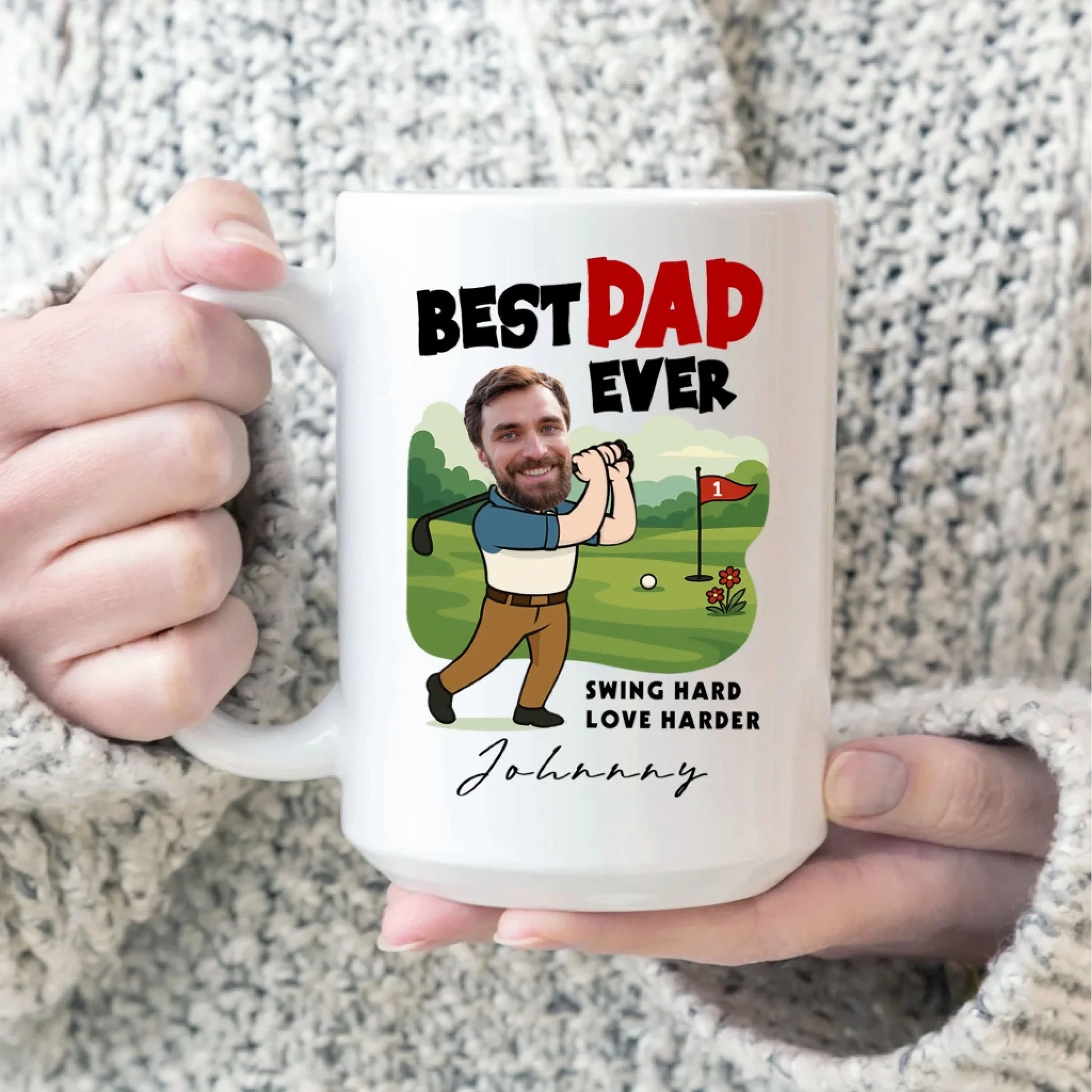 Best Dad Ever, Personalized Face, Gift Mug Funny For Dad. - Custom Choo
