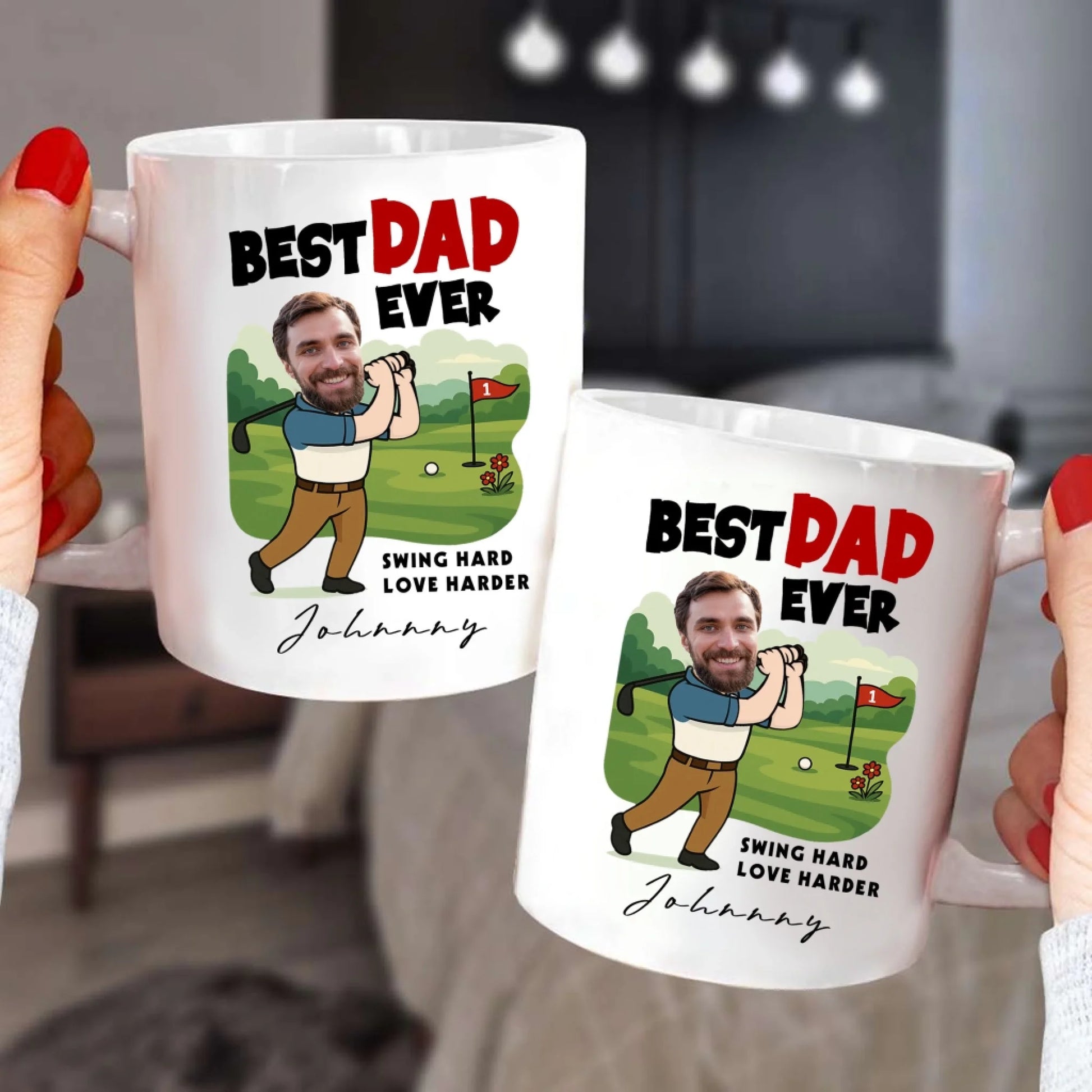 Best Dad Ever, Personalized Face, Gift Mug Funny For Dad. - Custom Choo