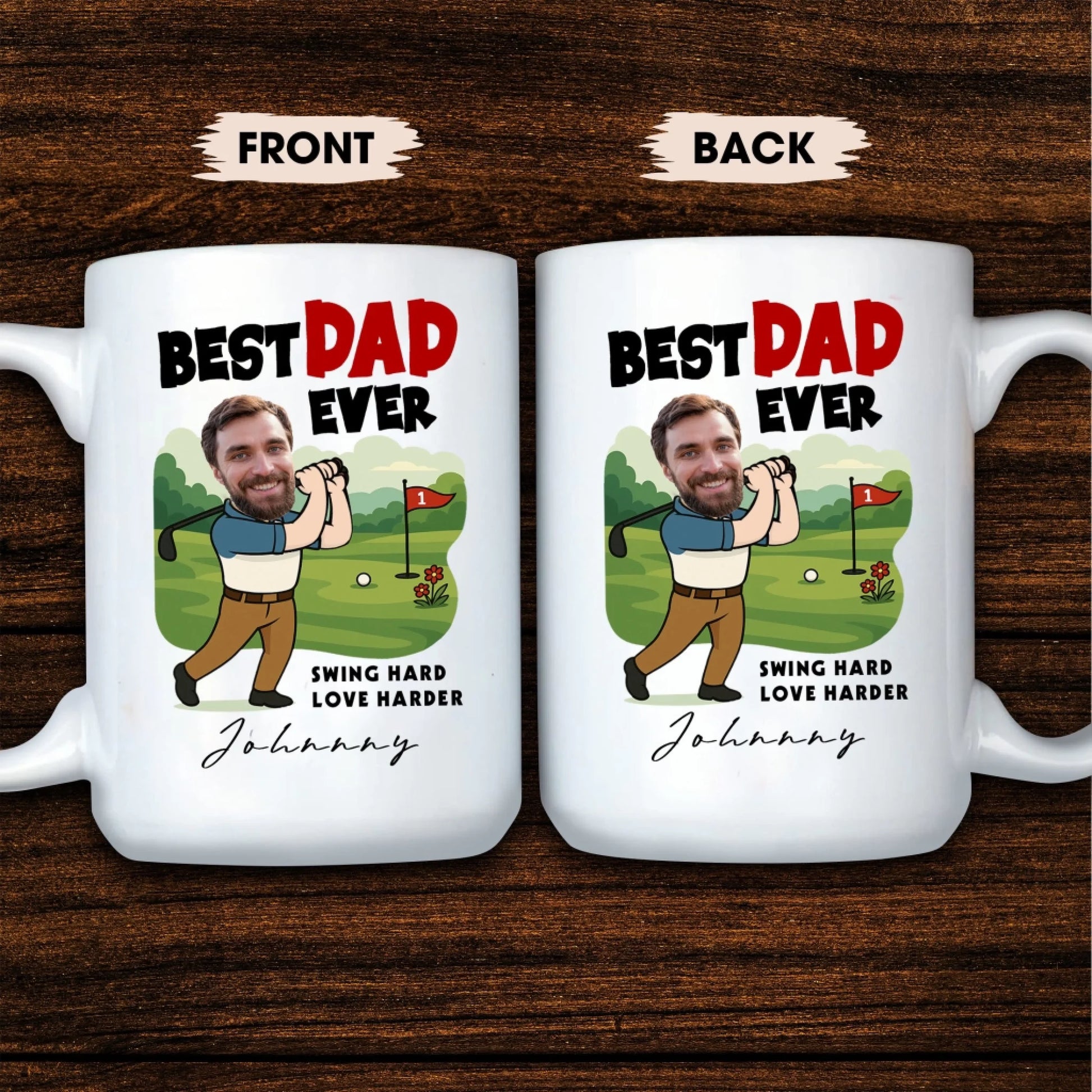 Best Dad Ever, Personalized Face, Gift Mug Funny For Dad. - Custom Choo