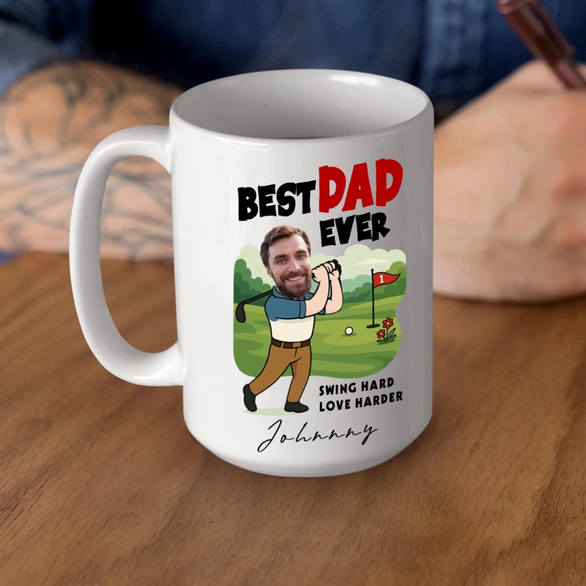 Best Dad Ever, Personalized Face, Gift Mug Funny For Dad. - Custom Choo