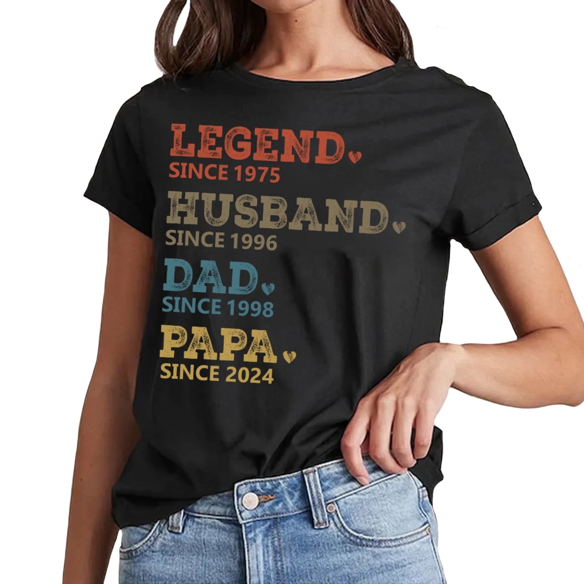 Custom Dad with Years Shirt, Papa With Year, Gift For Husband, Father's Day Gift - Custom Choo