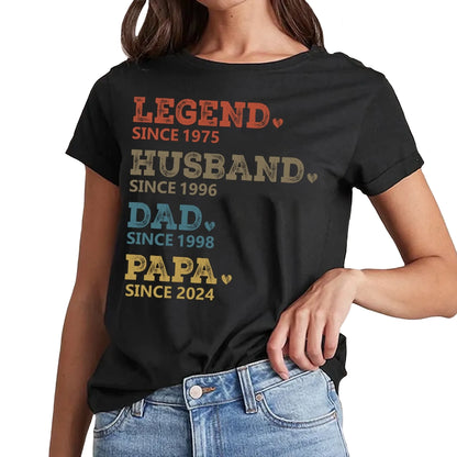 Custom Dad with Years Shirt, Papa With Year, Gift For Husband, Father's Day Gift - Custom Choo