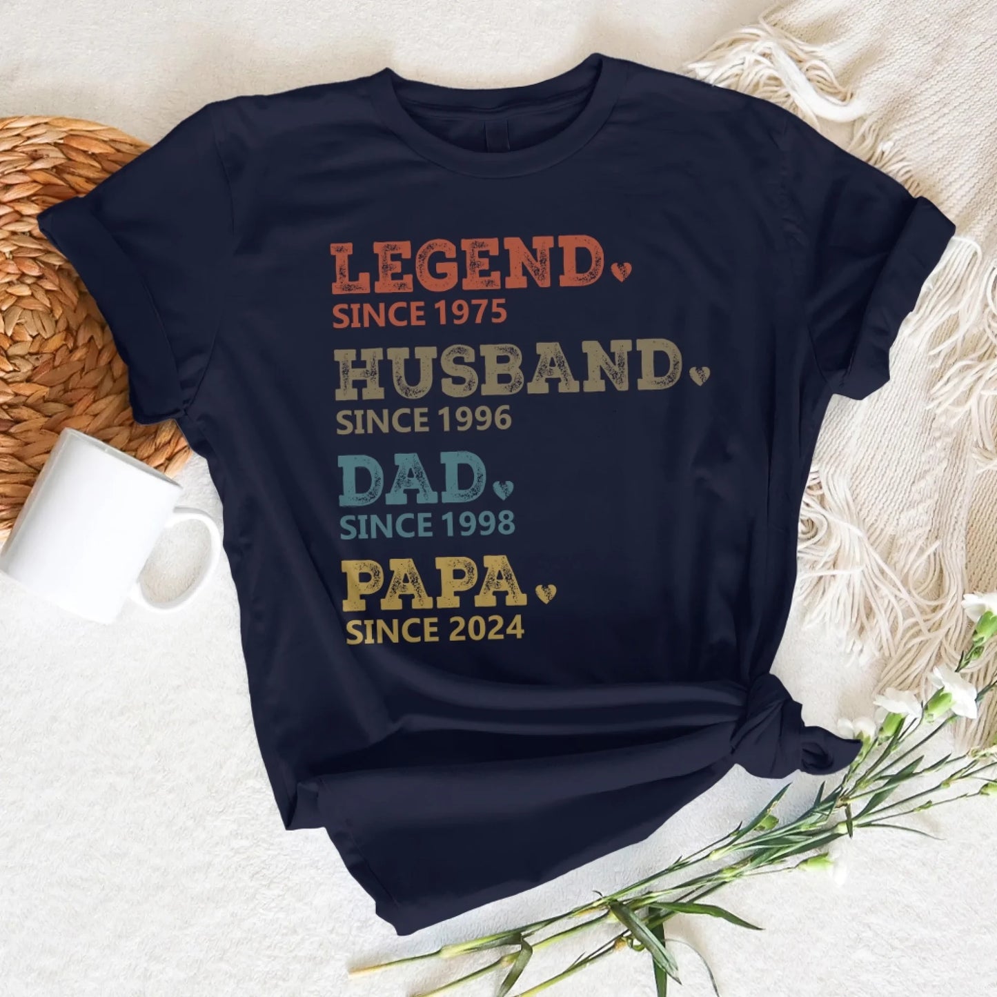 Custom Dad with Years Shirt, Papa With Year, Gift For Husband, Father's Day Gift - Custom Choo
