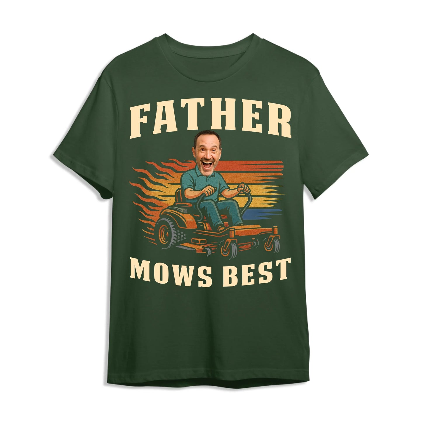 Personalized Photo Dad, Father Mows Best Shirt, Funny Lawn Mowing Dad Shirt, Father’s Day Gift - Custom Choo