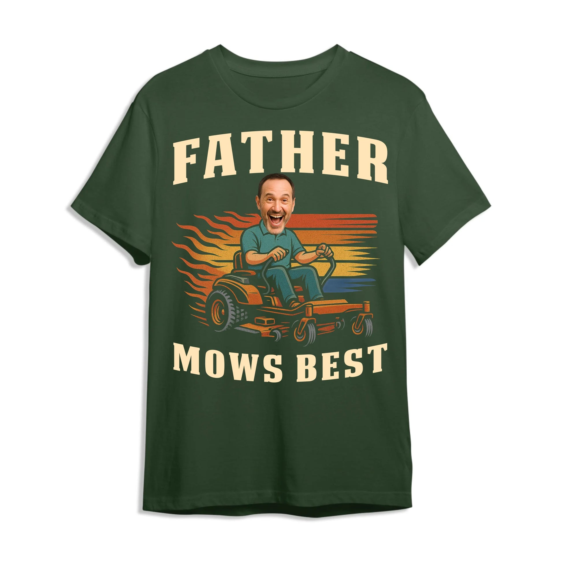 Personalized Photo Dad, Father Mows Best Shirt, Funny Lawn Mowing Dad Shirt, Father’s Day Gift - Custom Choo