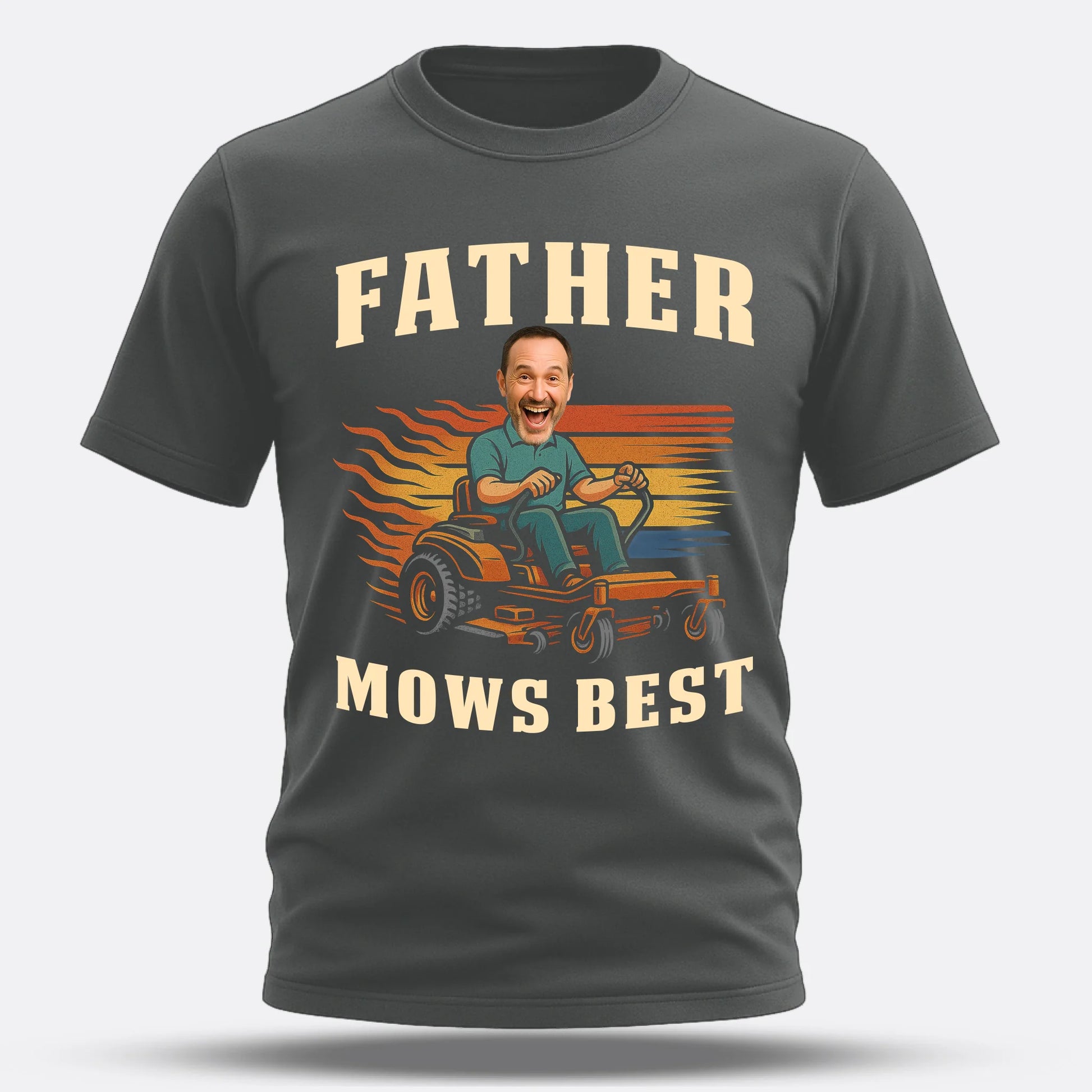 Personalized Photo Dad, Father Mows Best Shirt, Funny Lawn Mowing Dad Shirt, Father’s Day Gift - Custom Choo