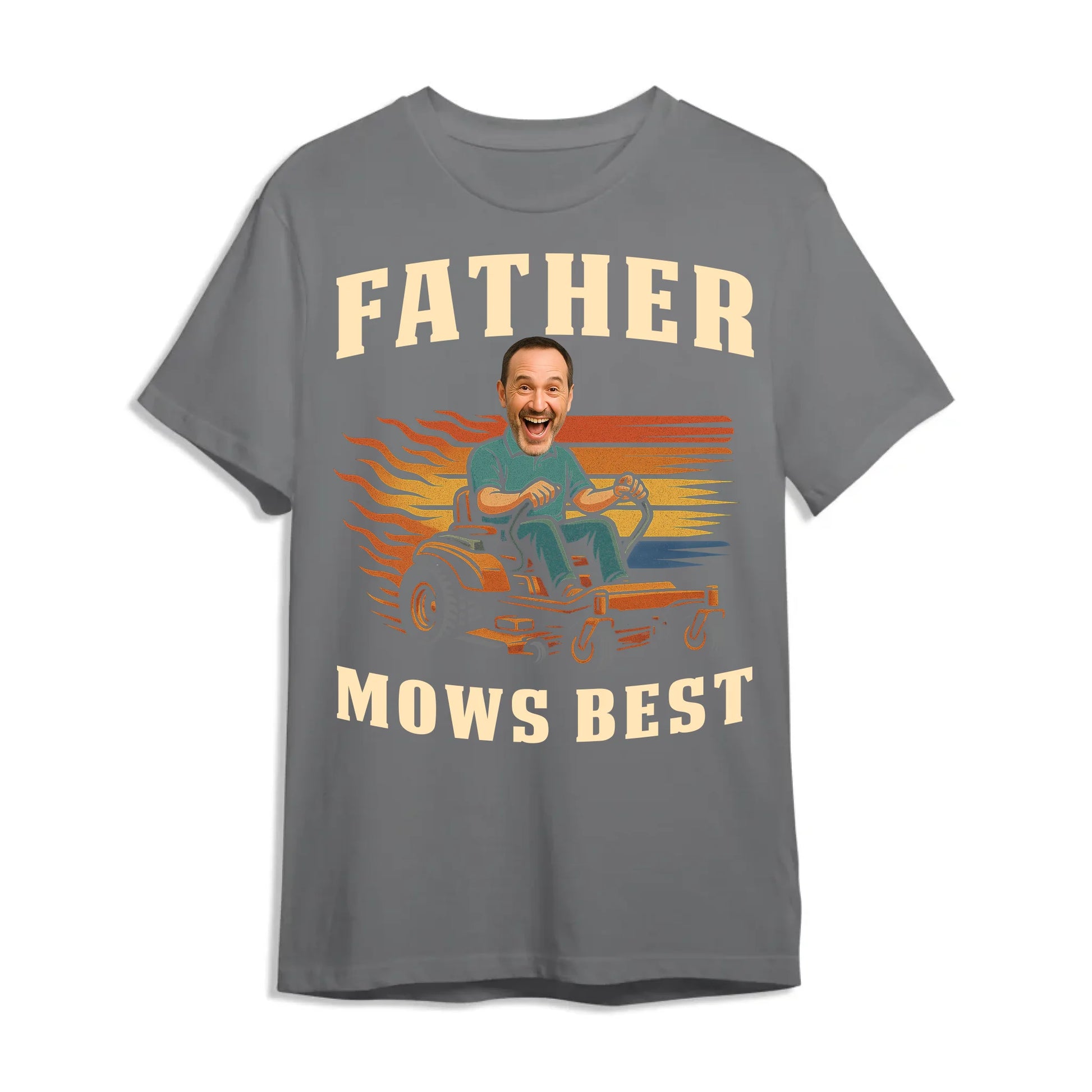 Personalized Photo Dad, Father Mows Best Shirt, Funny Lawn Mowing Dad Shirt, Father’s Day Gift - Custom Choo