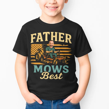 Father Mows Best Shirt, Funny Lawn Mowing Dad Shirt, Father’s Day Gift, Personalized Photo Dad - Custom Choo