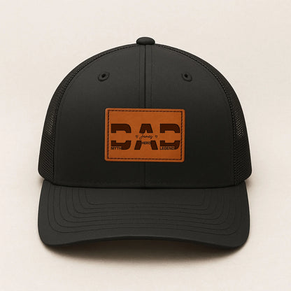 Happy Father's Day - Personalized Leather Patch Hat, Custom Choo