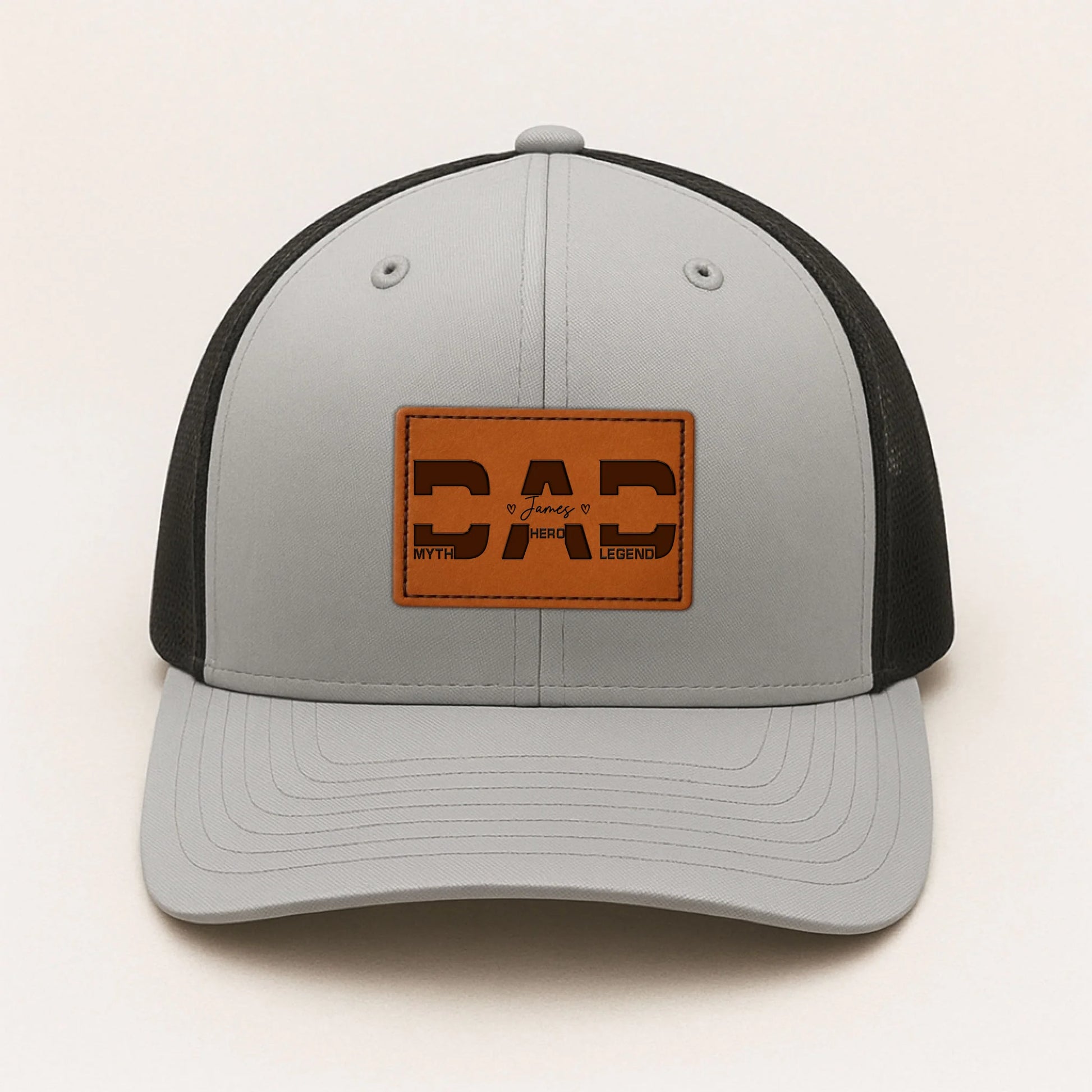 Happy Father's Day - Personalized Leather Patch Hat, Custom Choo