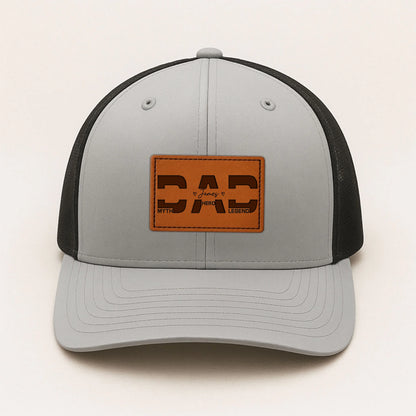 Happy Father's Day - Personalized Leather Patch Hat, Custom Choo