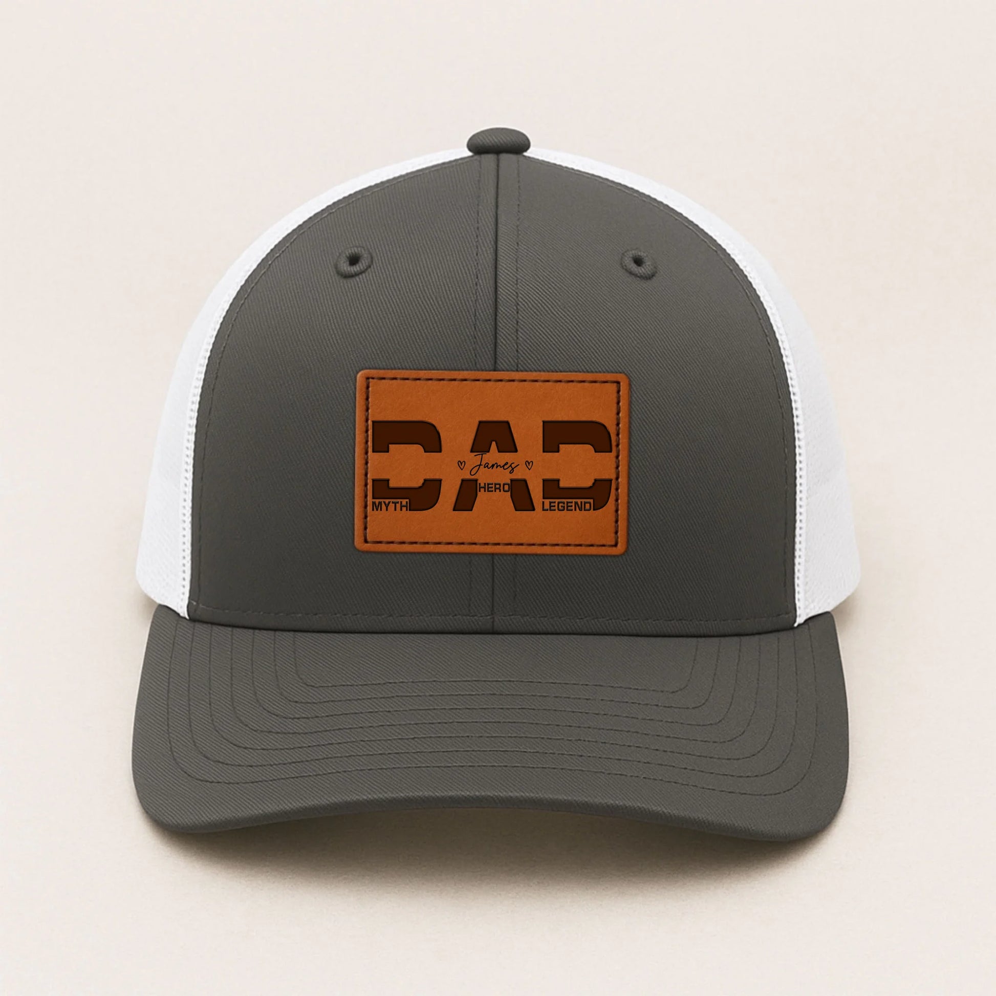 Happy Father's Day - Personalized Leather Patch Hat, Custom Choo