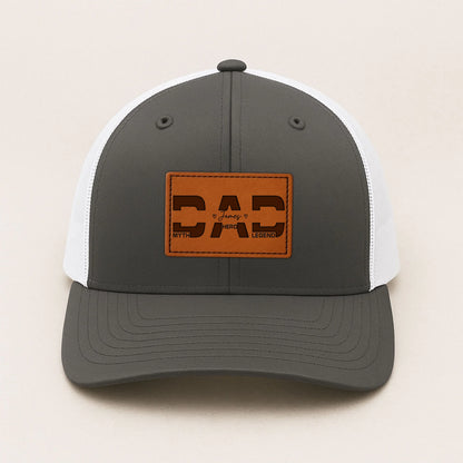 Happy Father's Day - Personalized Leather Patch Hat, Custom Choo