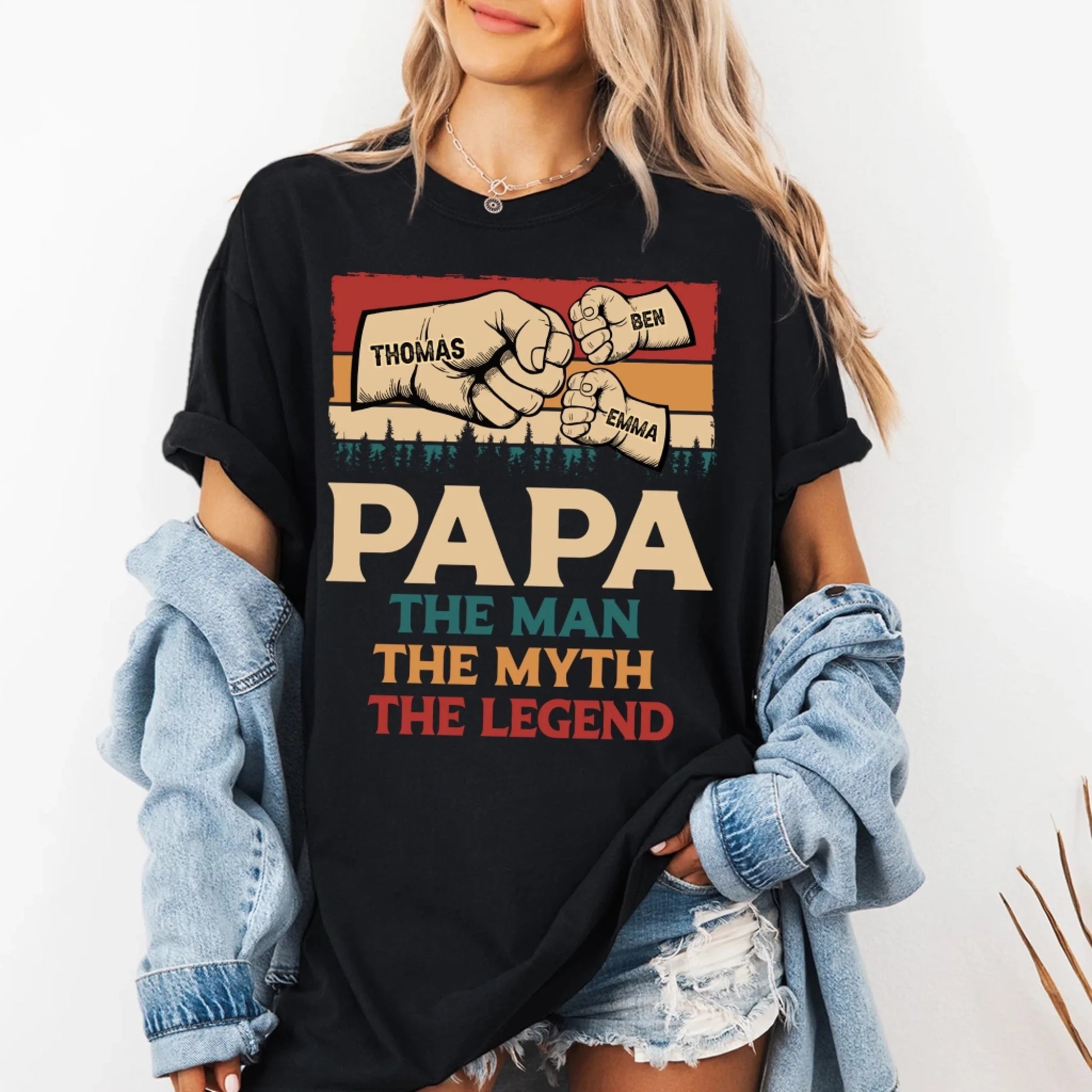 Fathers Day Shirt, Pesonalized Your Design, PaPa The Man Myth Legend T-Shirt, Custom Choo