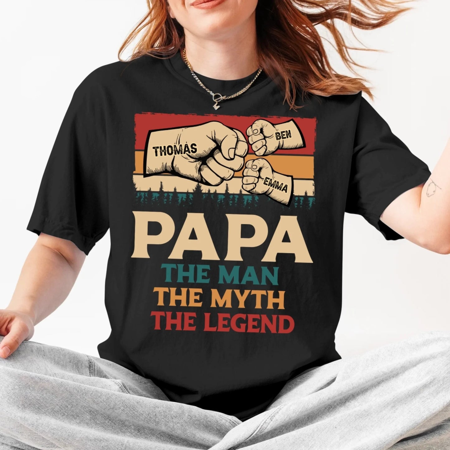 Fathers Day Shirt, Pesonalized Your Design, PaPa The Man Myth Legend T-Shirt, Custom Choo