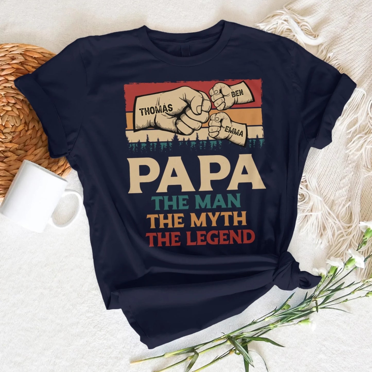 Fathers Day Shirt, Pesonalized Your Design, PaPa The Man Myth Legend T-Shirt, Custom Choo