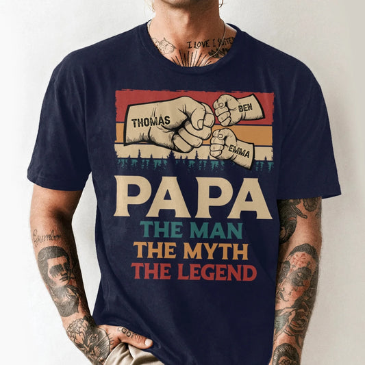 Fathers Day Shirt, Pesonalized Your Design, PaPa The Man Myth Legend T-Shirt, Custom Choo